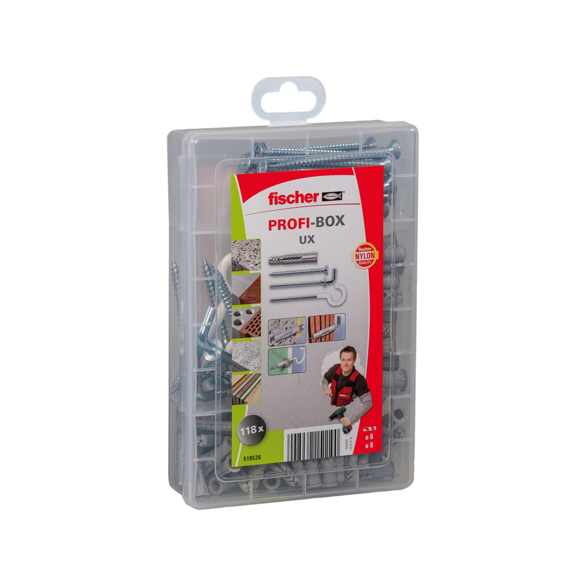 fischer Universaldübel fischer Meister-Box UX + Screw + Hook (NV)
