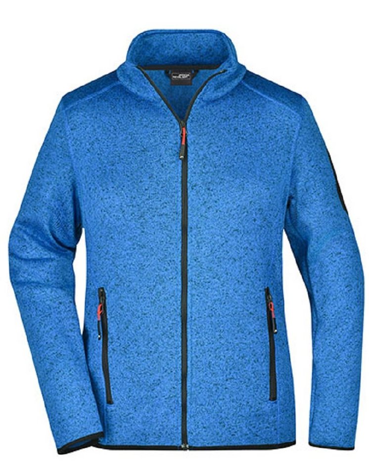 James & Nicholson Fleecejacke Damen Slim Strickfleece Jacke / Fleecejacke ohne Kapuze Innen angeraut