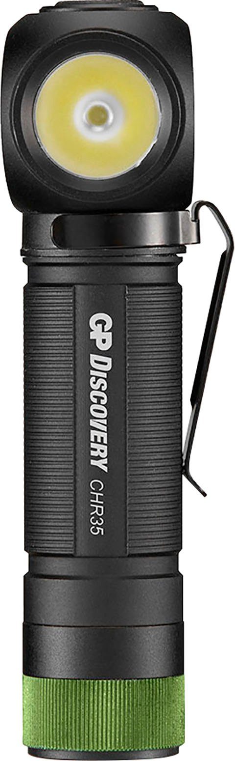 GP Discovery GP Lumen, Discovery + 600 inkl. 18650 Stirnlampe Ladekabel USB CHR35, Batteries Wiederaufladbar, Li-Ion Akku