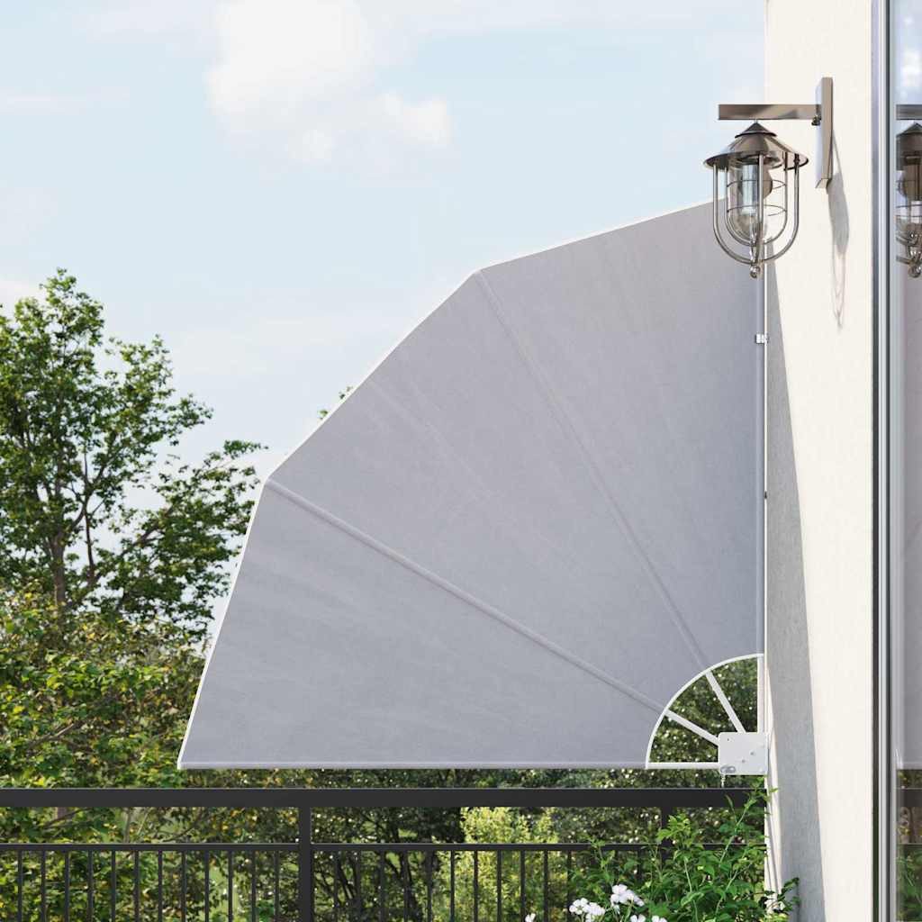 vidaXL Sonnenschirm Faltbarer Balkonfächer Grau 140×140 cm