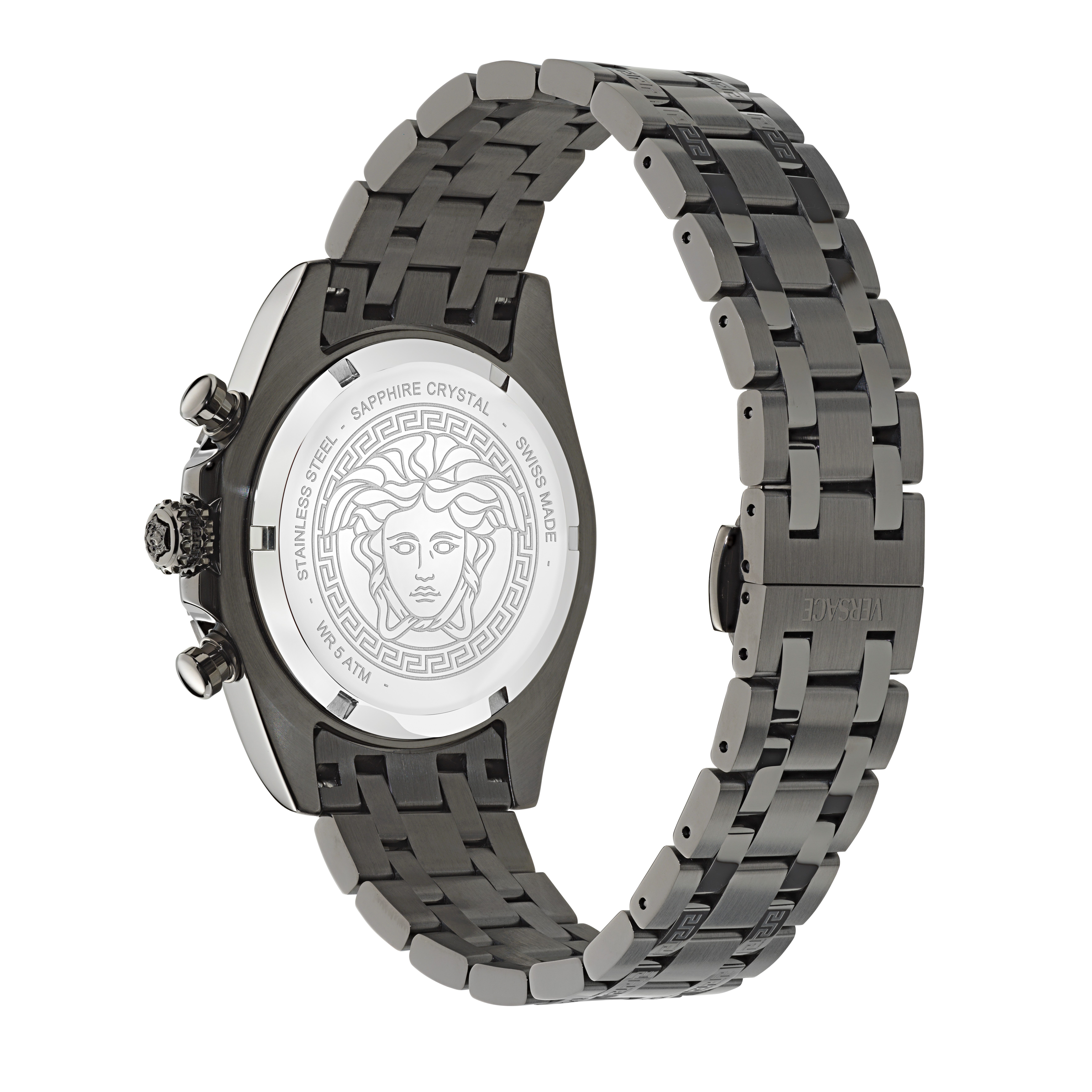 Versace Chronograph FORNAX VE0W00625, Quarzuhr, Armbanduhr, Herrenuhr, Swiss Made, Edelstahlarmband, analog