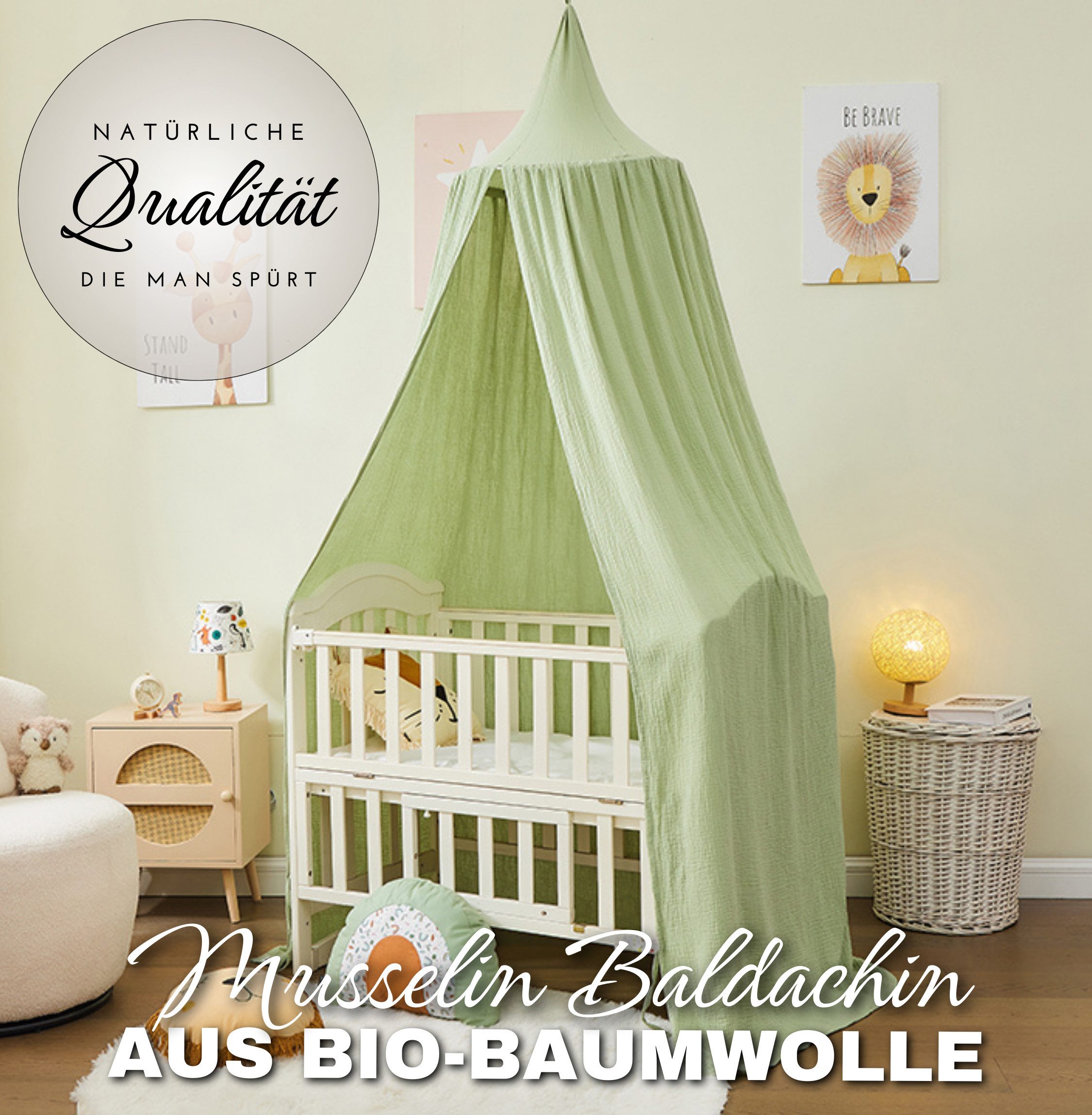 Alavya Home® Betthimmel Baldachin Kinderzimmer Bio-Baumwolle günstig online kaufen
