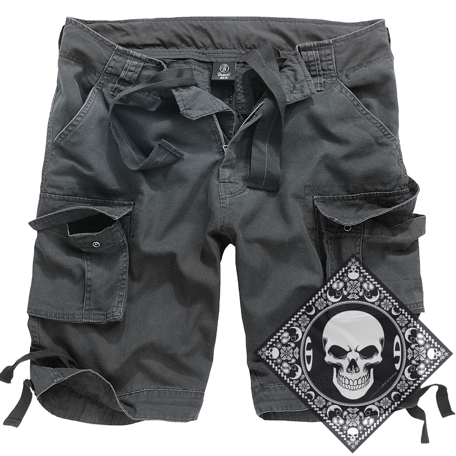 Brandit Cargoshorts Cargo Shorts kurze Hose Legend Army mit UD Bandana