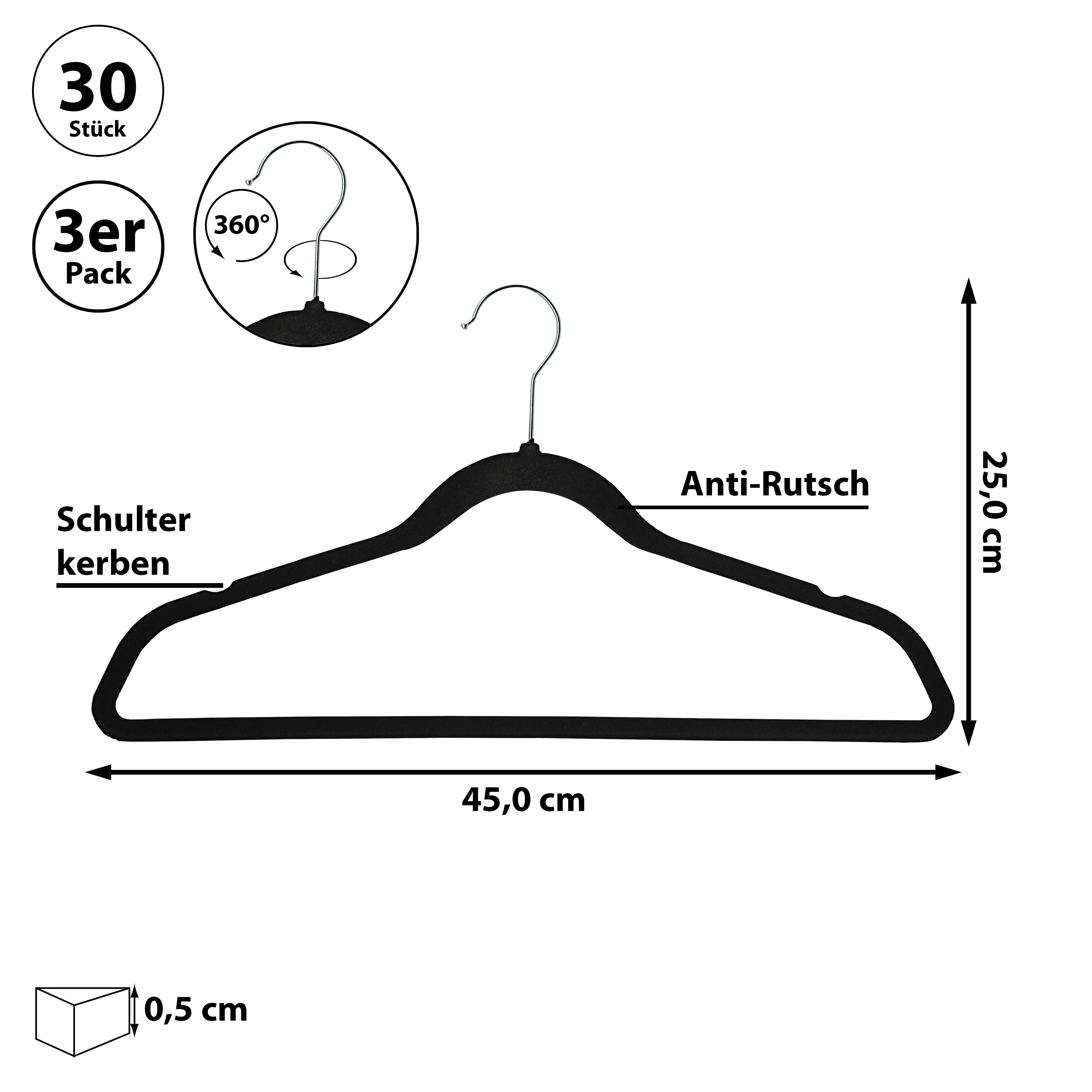 CEPEWA Kleiderbügel Kleiderbügel Anti-Rutsch 30er Set günstig online kaufen