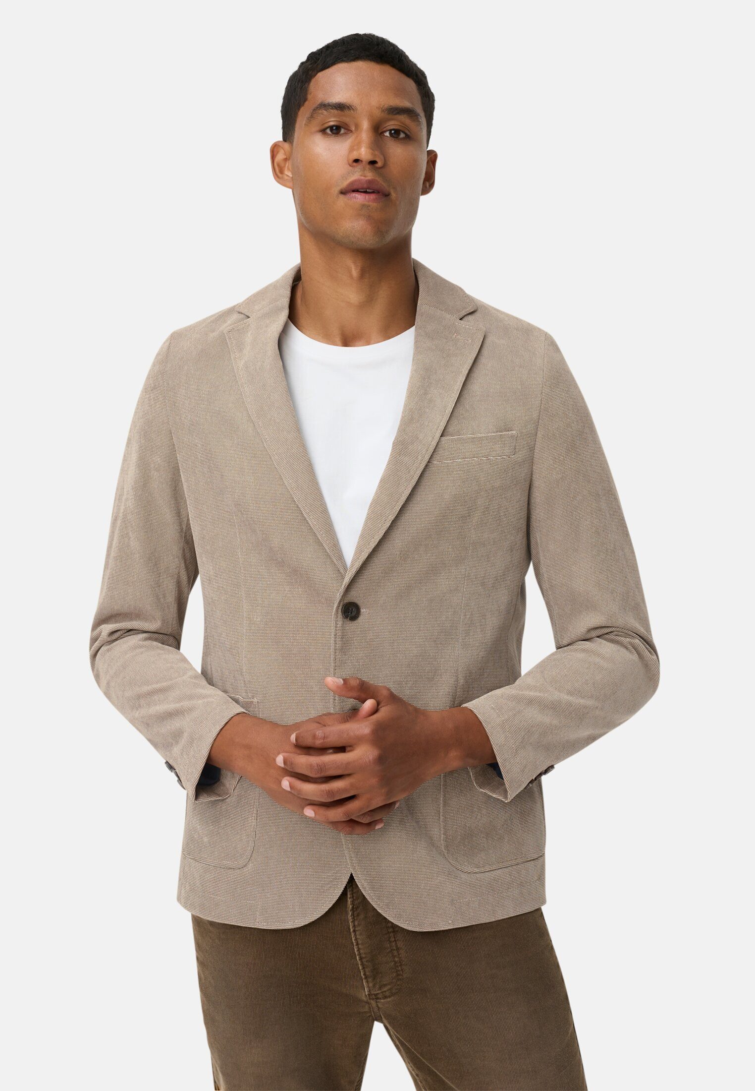 camel active Baumwollsakko mit Innentasche und Stretchkomfort Langarm Blazer_Jackenblazer