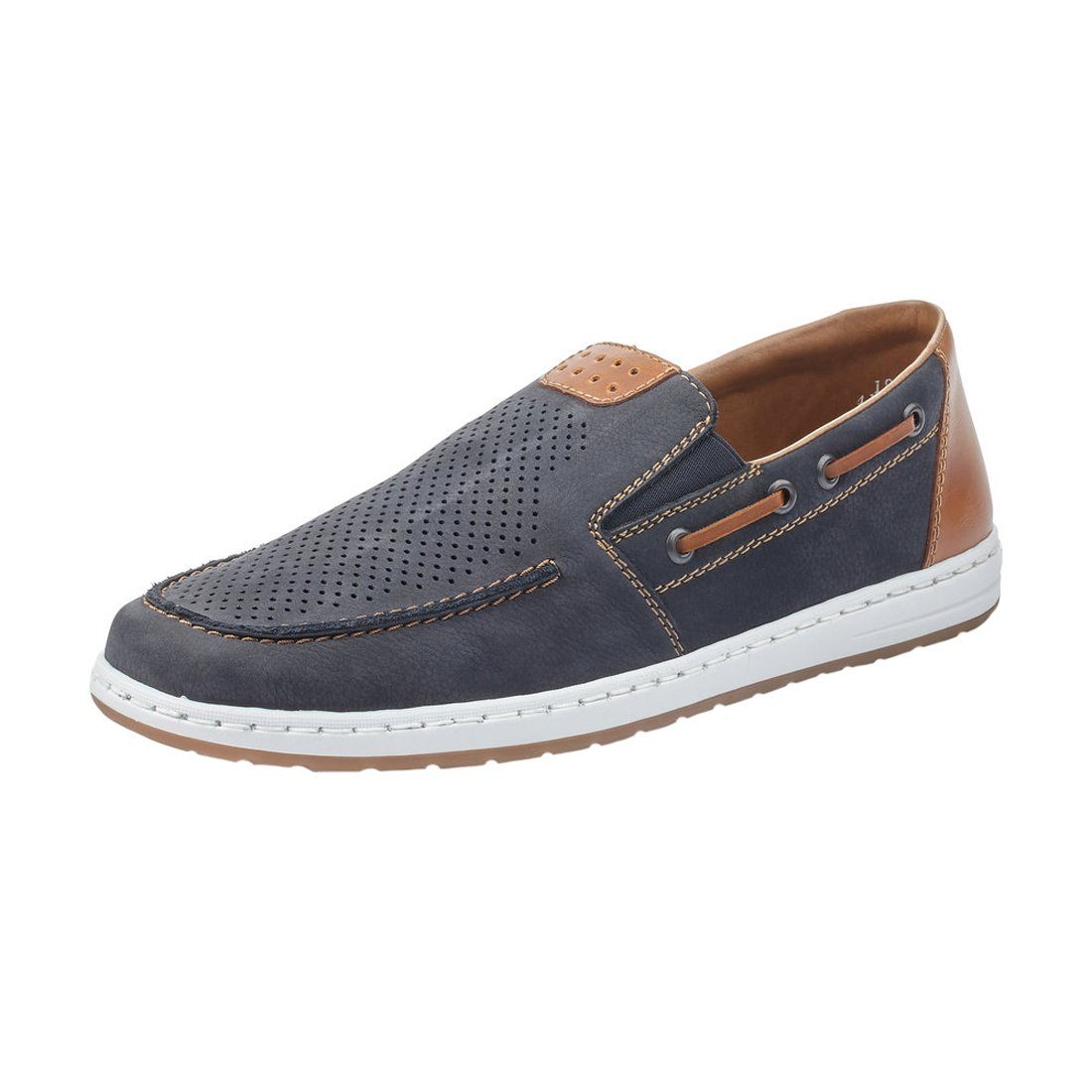 Rieker Herren Slipper / Mokassin 18266-14 ozean blau Mokassin