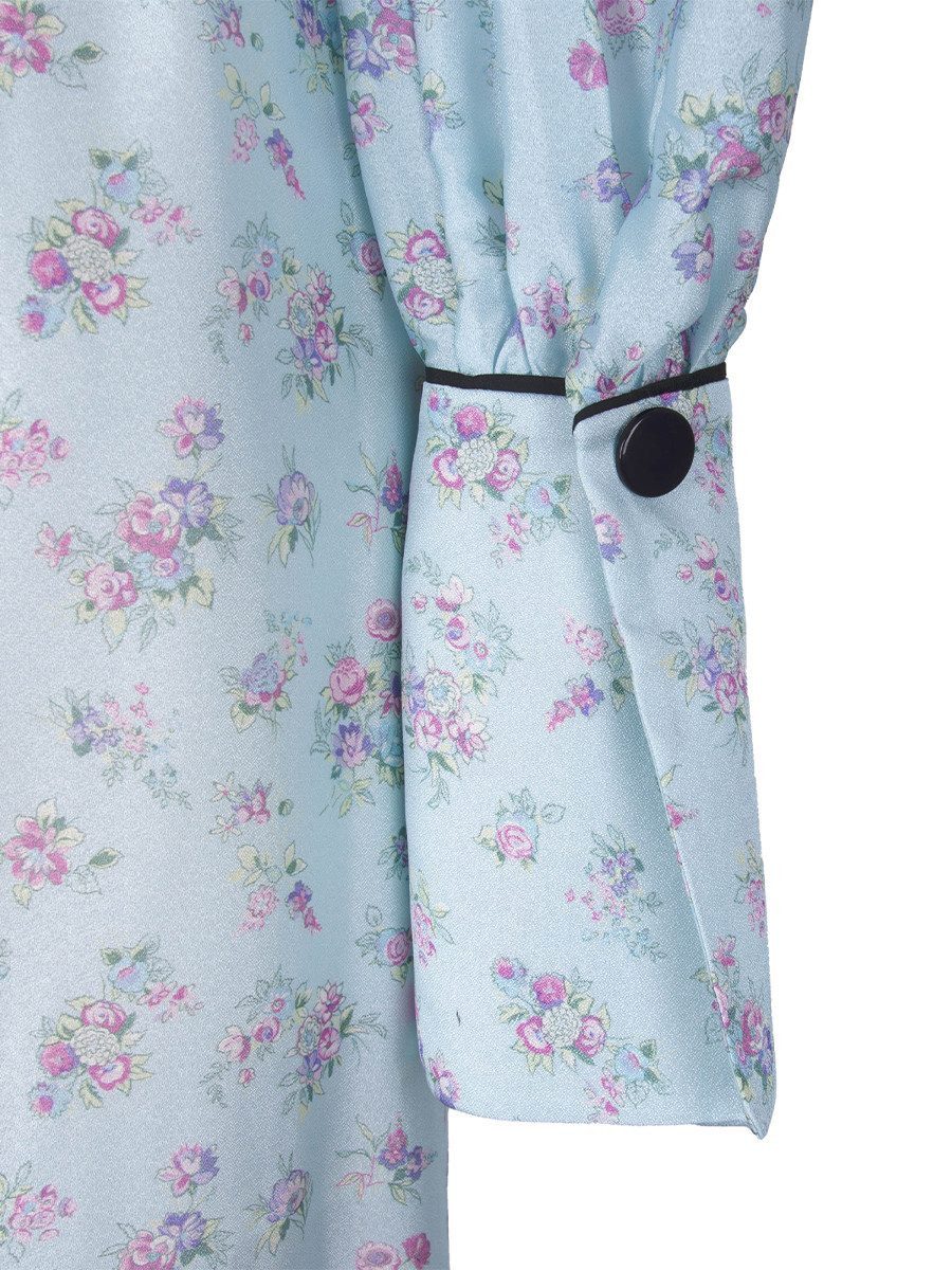 RUA & RUA Cocktailkleid Seidenkleid Maxikleid Floral Abendkleid Kleid aus Seide mit Rüschen Cocktailkleid Damen, Seidenkleid, Maxikleid, floral,elegant