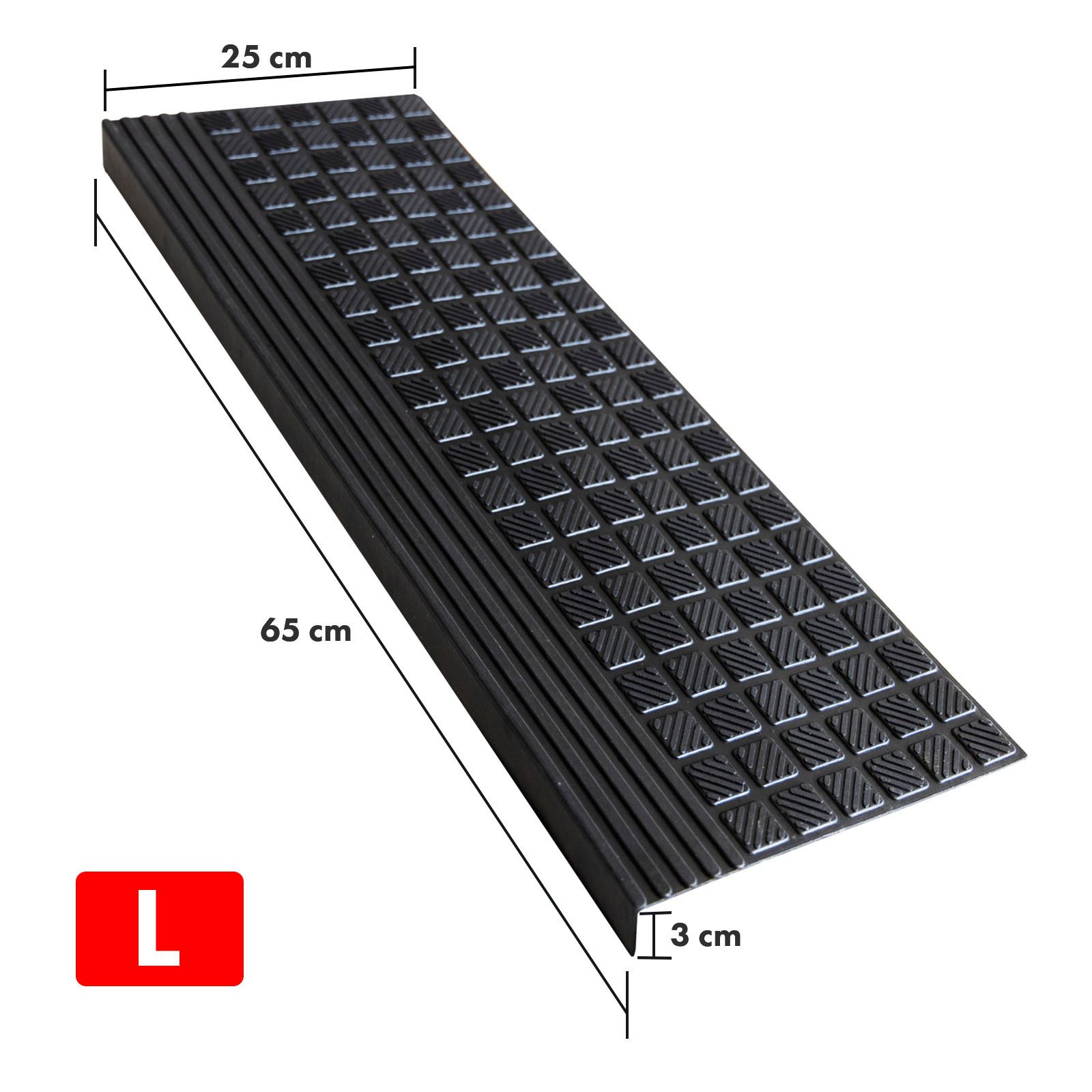 Floordirekt Stufenmatte Diamond, Treppenschutz, Außentreppenschutz 5 Stück, Rechteckig, Antirutschmatte aus Gummi 5er Set