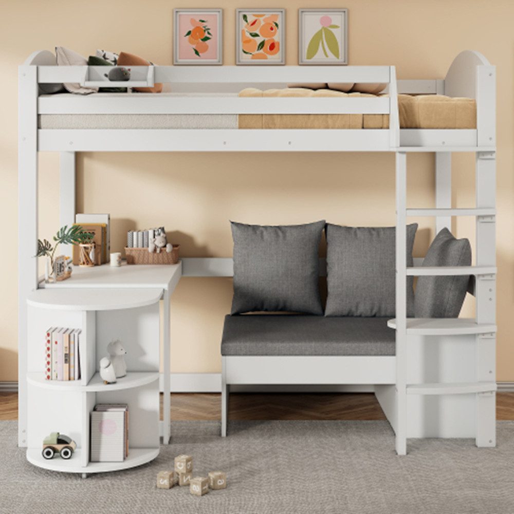 XDeer Hochbett Hochbett für Kinder,Multifunktionales Kinderbett, mit eine L günstig online kaufen