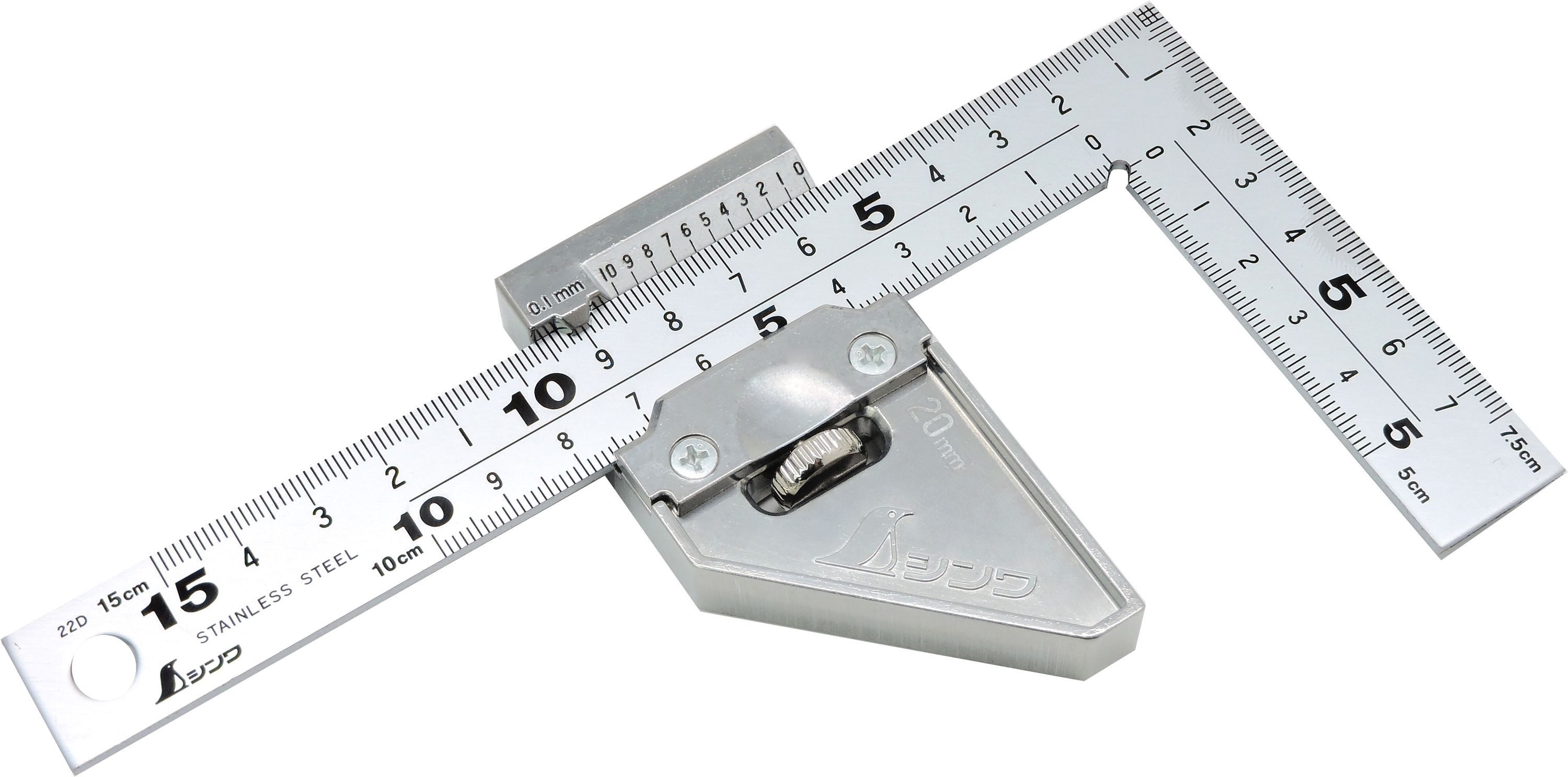 FAMEX Zimmermannswinkel 12512 Shinwa Zimmermannswinkel, (150x75mm, 1-St), mit Stopper, Made in Japan