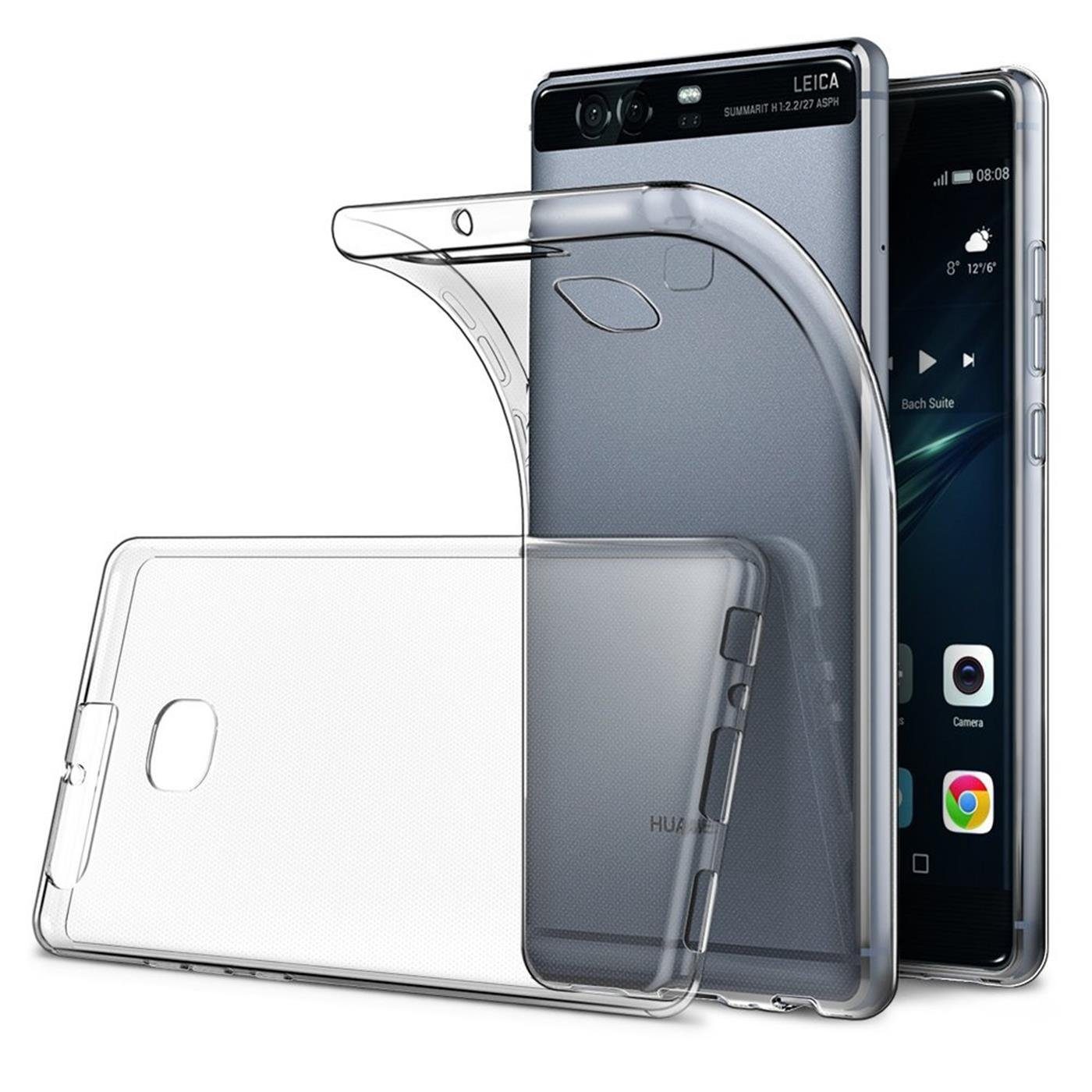 CoolGadget Handyhülle Transparent Ultra Slim Case für Huawei P9 5,2 Zoll, Silikon Hülle Dünne Schutzhülle für Huawei P9 Hülle