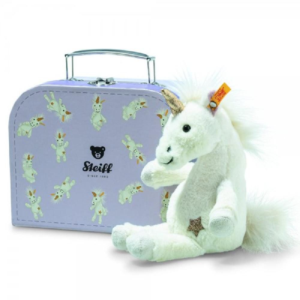 Steiff Kuscheltier Kuscheltier Soft Cuddly Friends Schlenker Einhorn Unica im Koffer Weiß