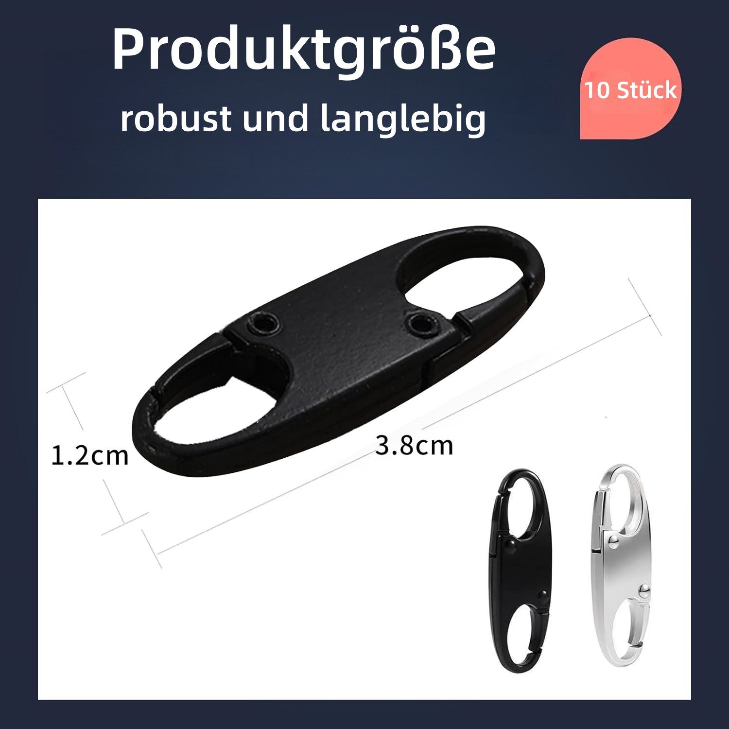 FOUORTUNATE-BEE Reißverschluss 10 abnehmbare Diebstahlschutz-Zipper für Rucksäcke & Taschen, Universelle Zipper-Slider für Gepäck, Handtaschen und Rucksäcke – Bild 2 von 5