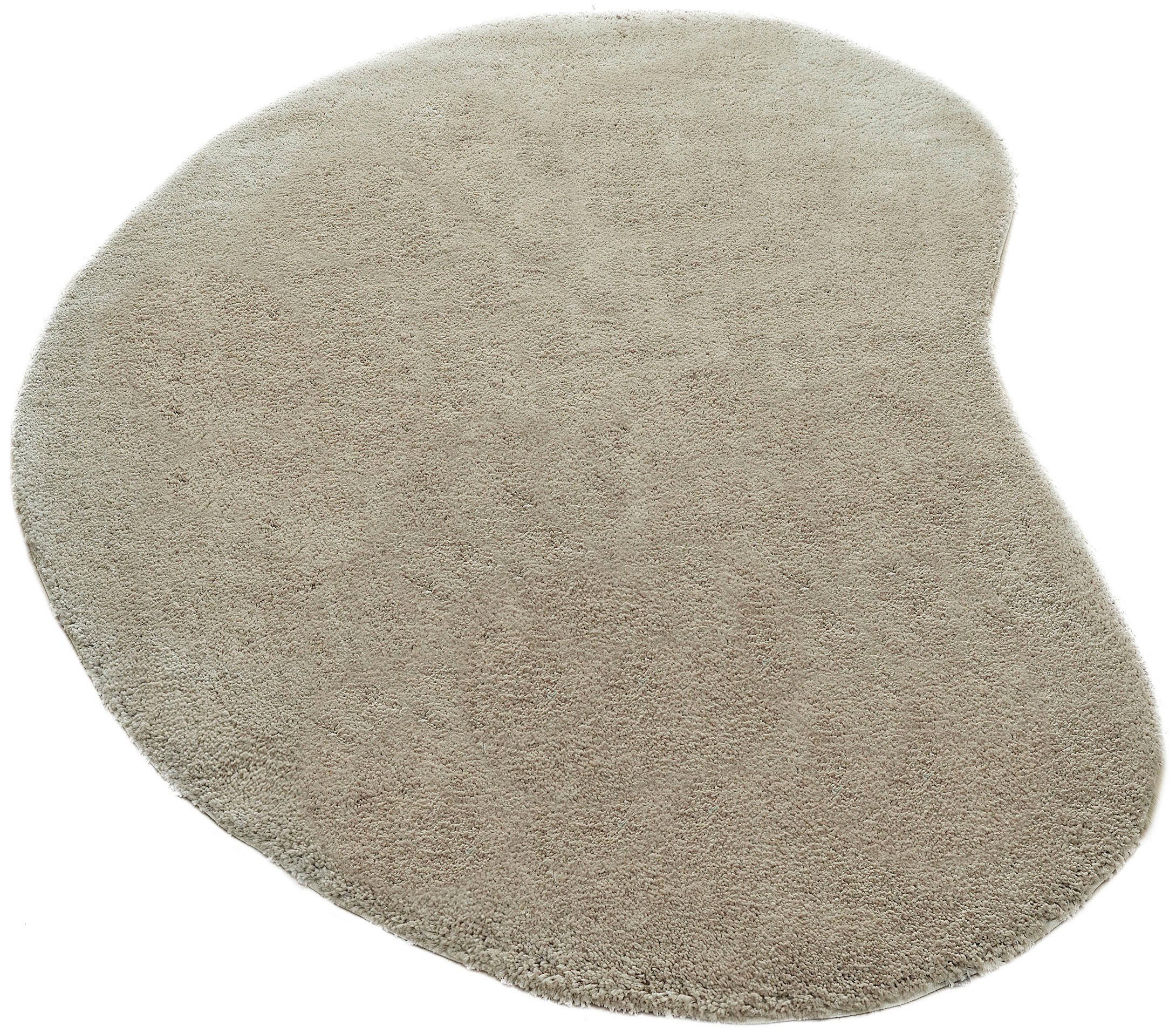 LeGer Home by Lena Gercke Hochflor-Teppich Halrum, einfarbig, besondere Form, modern, U-förmig, Höhe: 25 mm, organische Form, bean shape, kuschelig, Wohnzimmer, Schlafzimmer