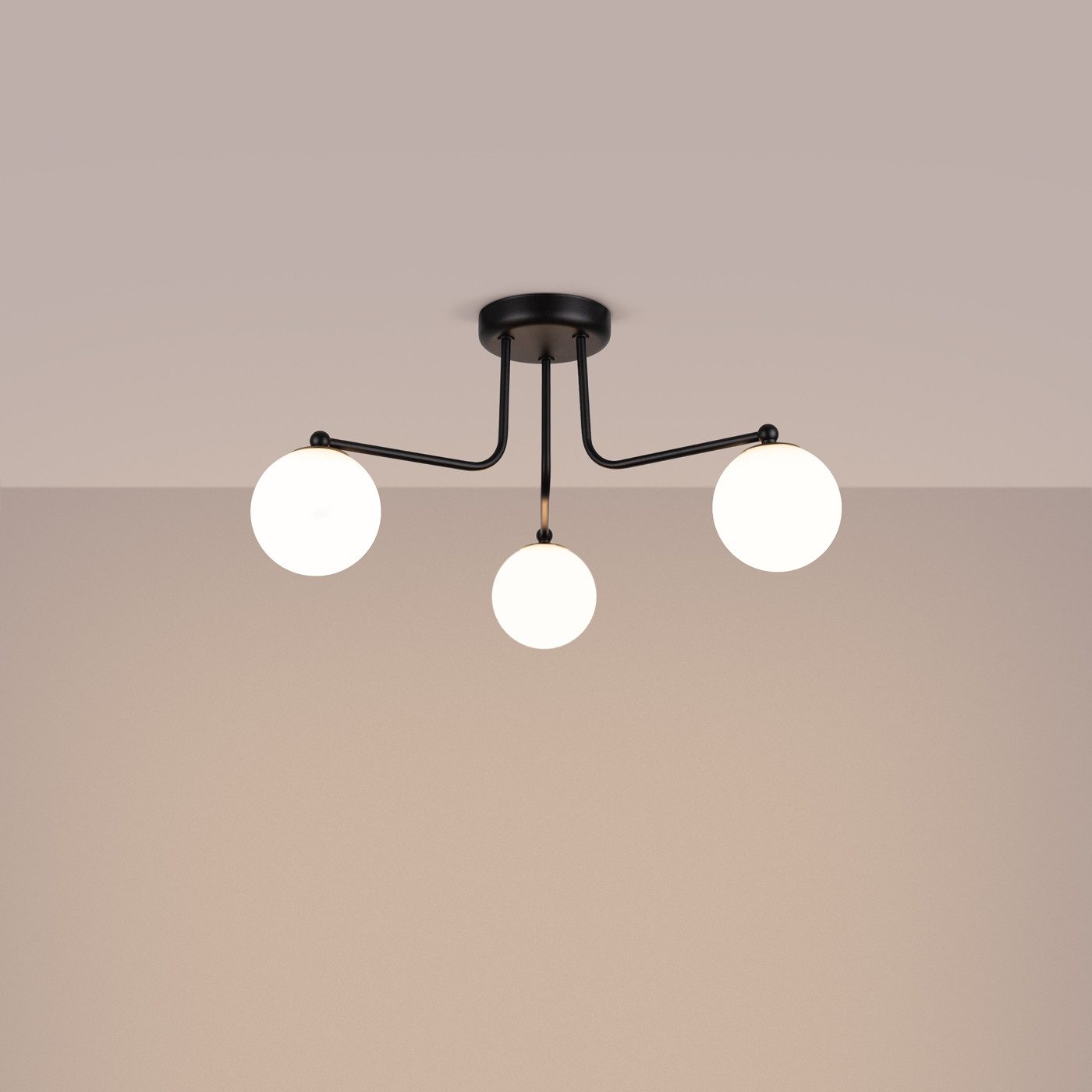 SOLLUX lighting Kronleuchter Kronleuchter Astral 3 Schwarz, Nicht enthalten