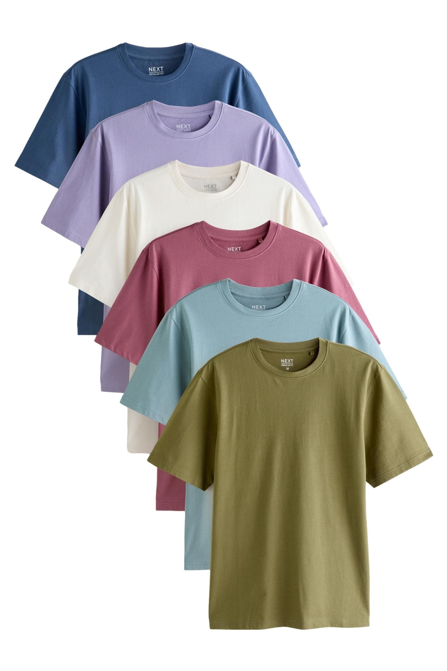 Next T-Shirt Essential Regular Fit T-Shirts, 6er-Pack (6-tlg)