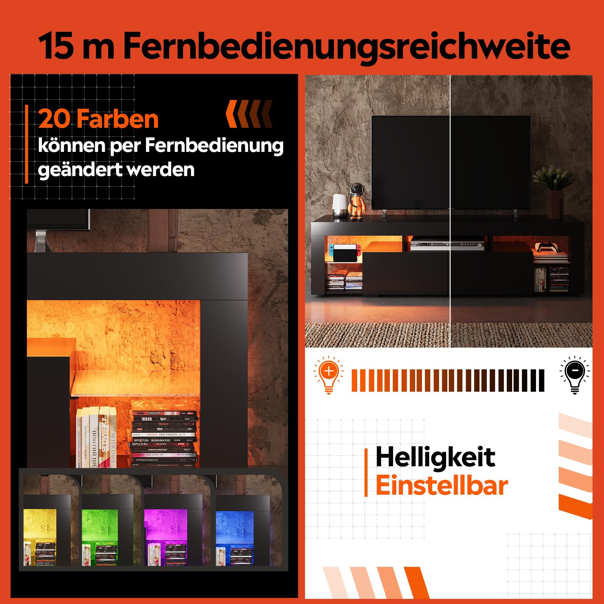 WLIVE Lowboard TV Schrank, Gaming TV günstig online kaufen