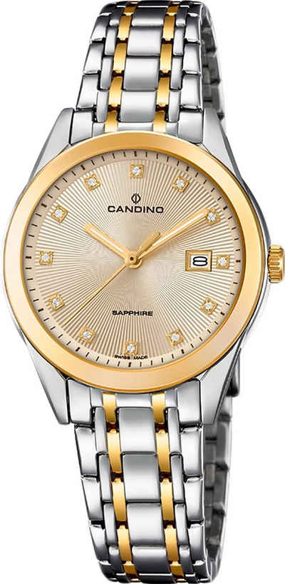 Candino Quarzuhr »Candino Damen Uhr Analog C4695/2«, (Armbanduhr), Damen Armbanduhr rund, Edelstahlarmband silber, gold, Elegant