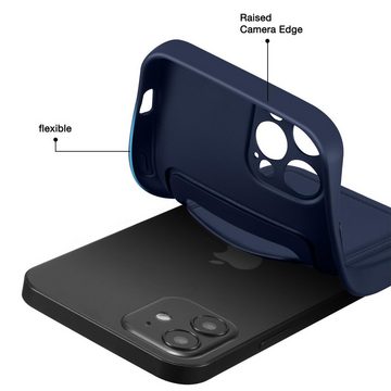 CoolGadget Handyhülle Blau als 2in1 Schutz Cover Set für das Apple iPhone 12 Pro Max 6,7 Zoll, 2x Glas Display Schutz Folie + 1x TPU Case Hülle für iPhone 12 Pro Max