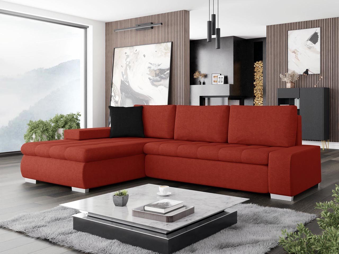 MIRJAN24 Ecksofa Orkan Mini, mit Schlaffunktion und Bettkasten, Universell L-Form Polsterecke | Ecksofas