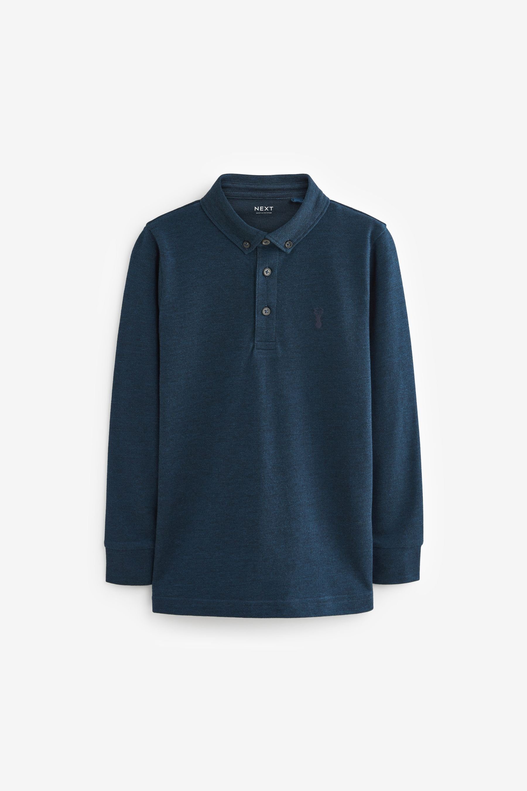 Next Langarm-Poloshirt Langärmeliges Polo-Shirt (1-tlg) Navy Blue