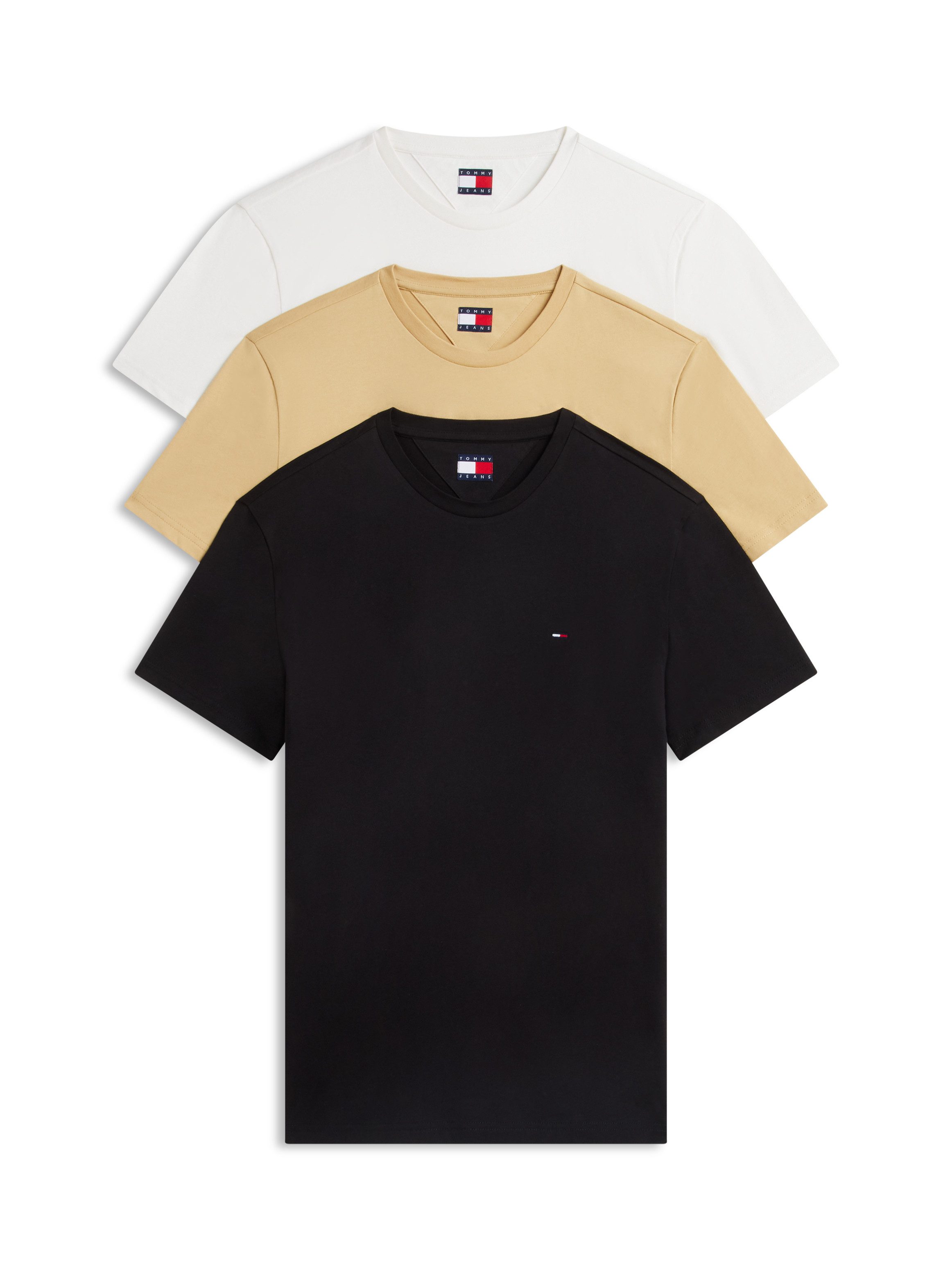 Tommy Jeans T-Shirt TJM EXTRA SLIM 3 PACK (Packung, 3-tlg) Mit Rundhalsausschnitt