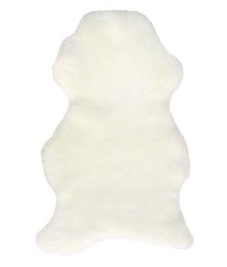 Fellteppich Merino Lammfelle weiß, Haarlänge ca. 30 mm, waschbar, ca. 100 cm lang, Ensuite