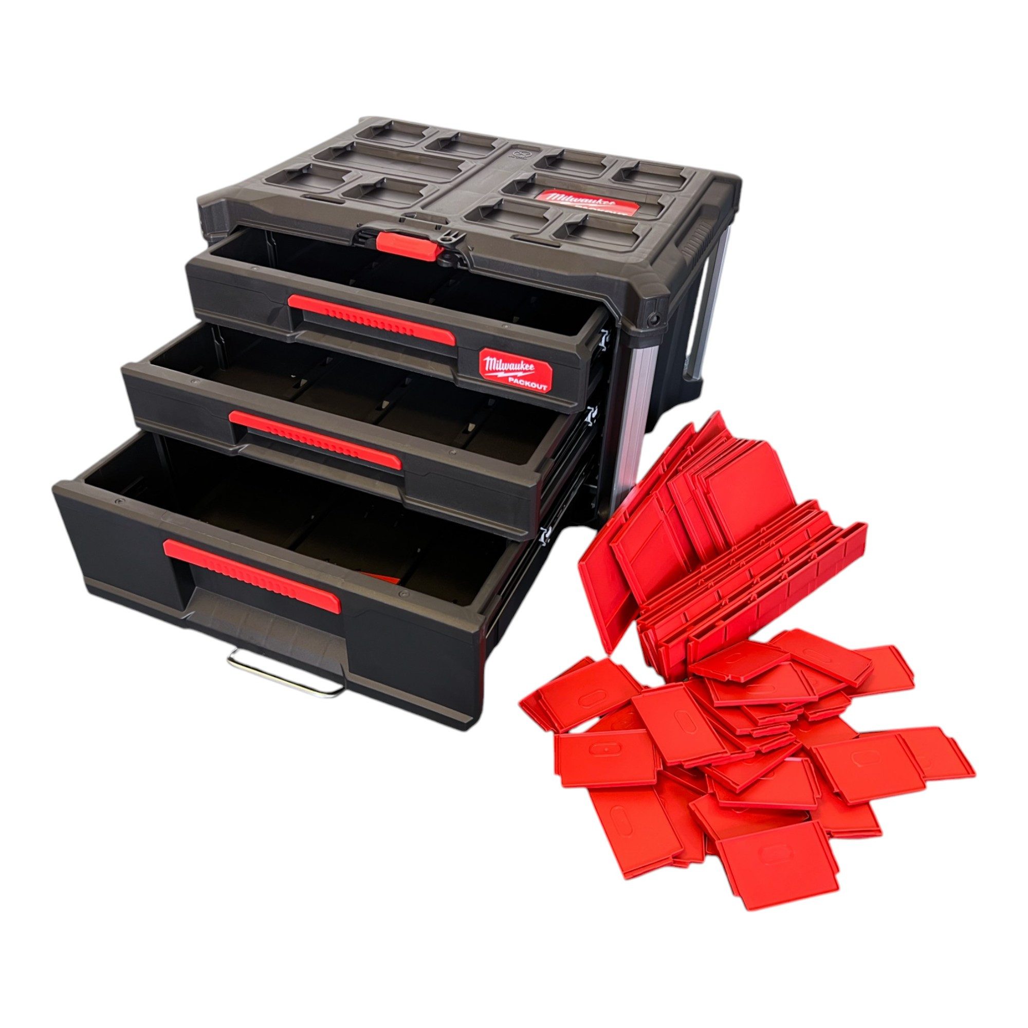 Milwaukee Ящики для инструментов PACKOUT 2 + 1 Drawer Tool Box 363 x 564 x 414 mm Organizer 4932493190