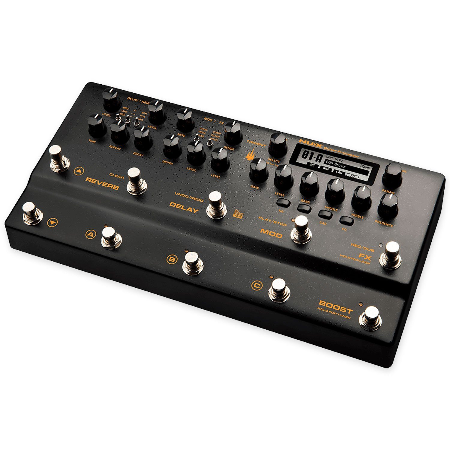 Nux E-Gitarre Nux Trident Multi-Effektgerät für Gitarre, Amp-Modeler, für Gitarre