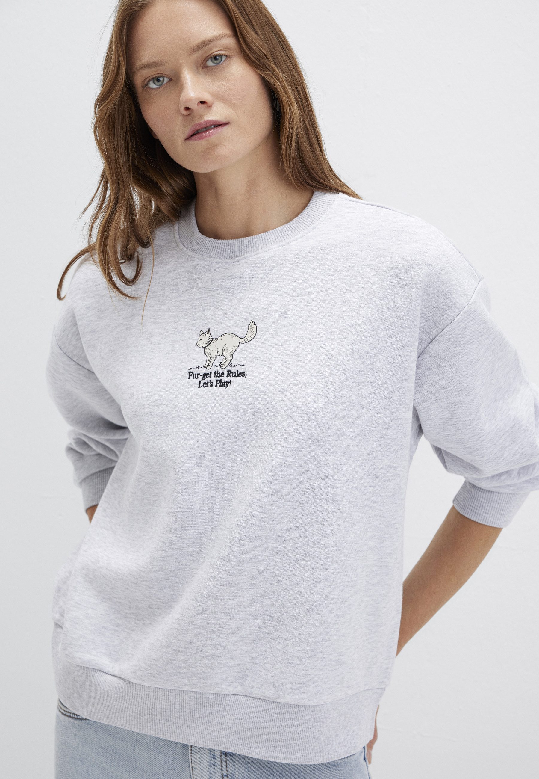 Mavi Rundhalspullover CAT PRINTED SWEATSHIRT Sweatshirt Rundhals