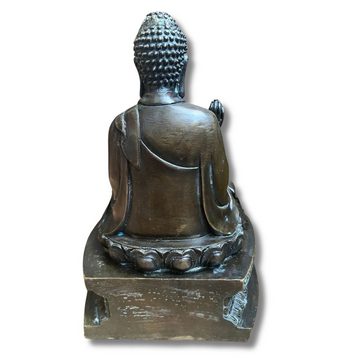 Asien LifeStyle Buddhafigur Buddha Figur Bronze Skulptur Schutzgeste 26,5cm