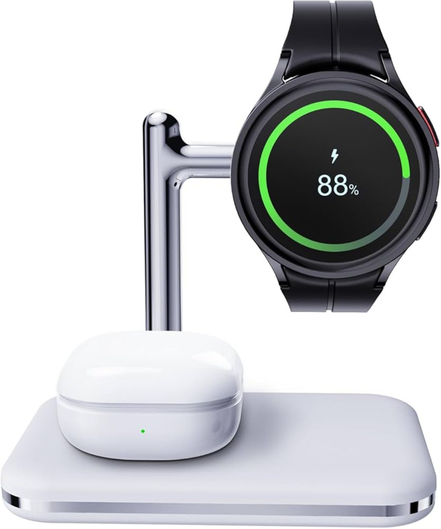LA CUTE Ladestation Faltbar 2-in-1 Wireless Charger Samsung Watch Galaxy Buds Wireless Charger (1000,00 mA, Ladestation für Samsung Watch und Galaxy Buds, 2-in-1 Ladestation mit USB-C-Kabel, Benutzerhandbuch)