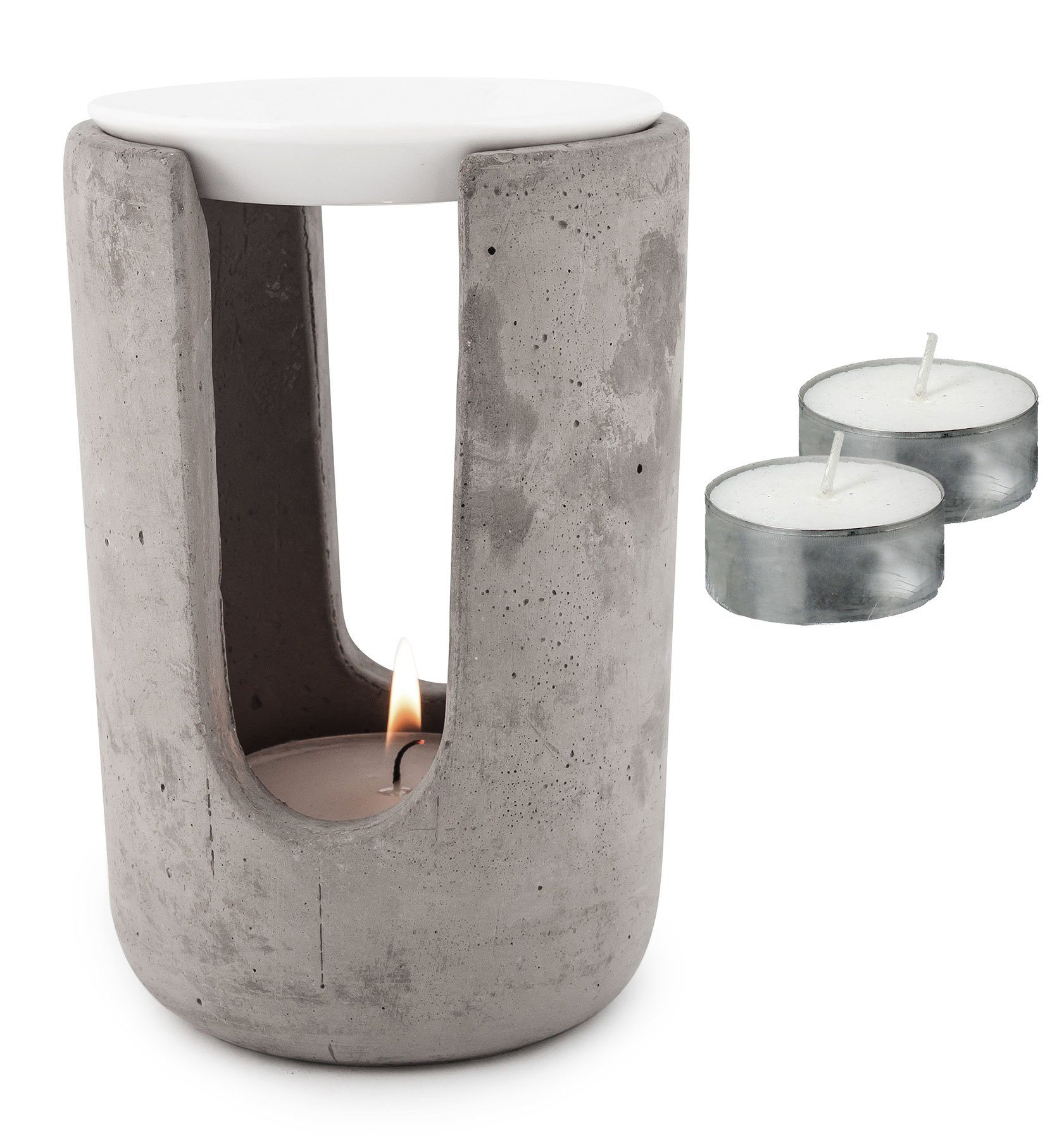 Levandeo® Duftlampe, Duftlampe Beton Weiß 10x15cm günstig online kaufen