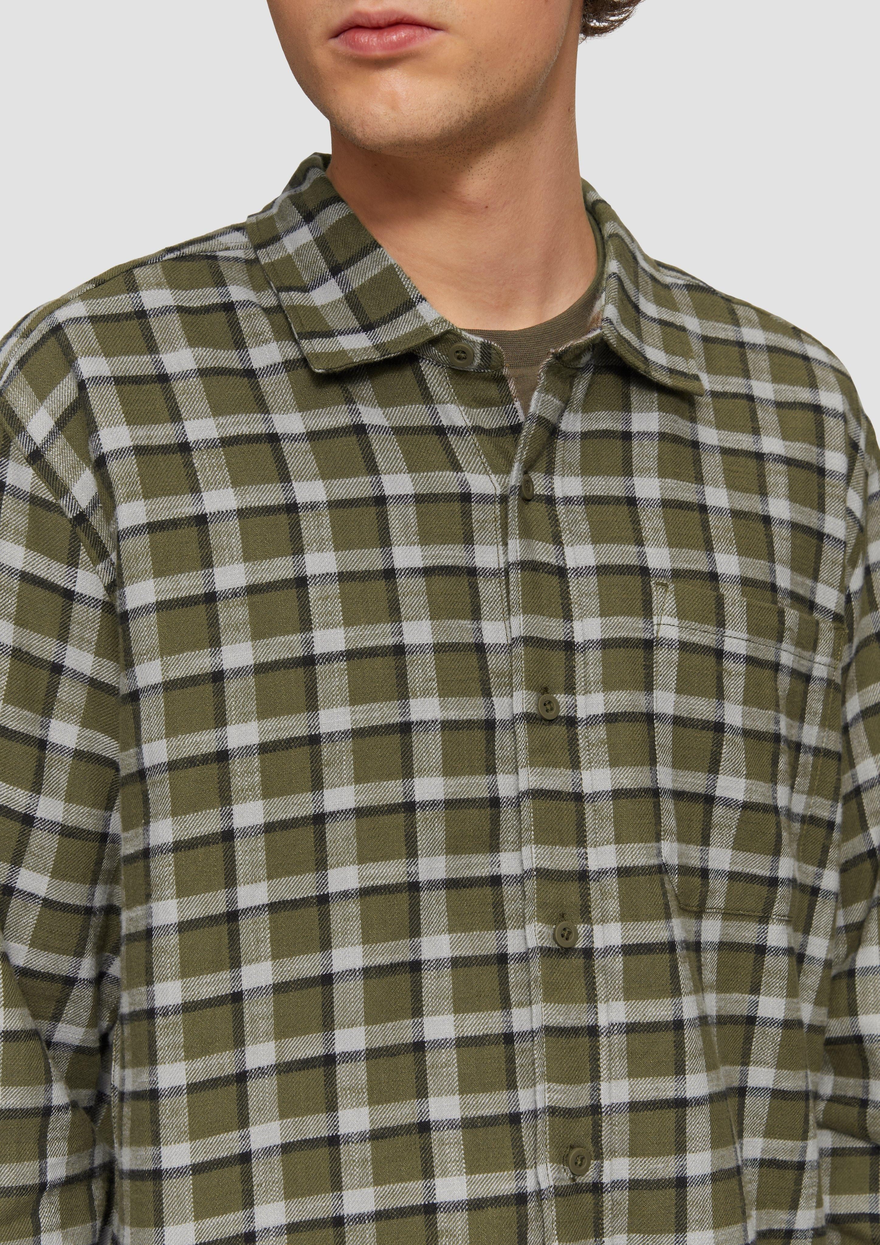 QS Langarmhemd Regular Fit: Flanellhemd mit günstig online kaufen