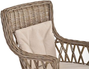 Krines Home Esszimmerstuhl Rattan Esszimmer-Sessel nordischer Stil Rattanstuhl Esszimmerstuhl, mit Armlehne, gerade Rückenlehne