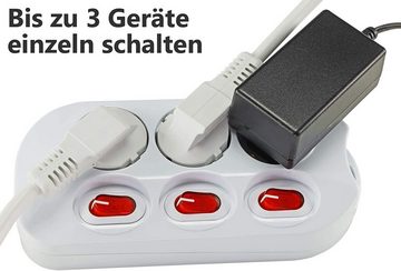 ChiliTec ChiliTec Steckdosenleiste 3-fach Tischsteckdose mit Einzelschaltung Mehrfachsteckdose