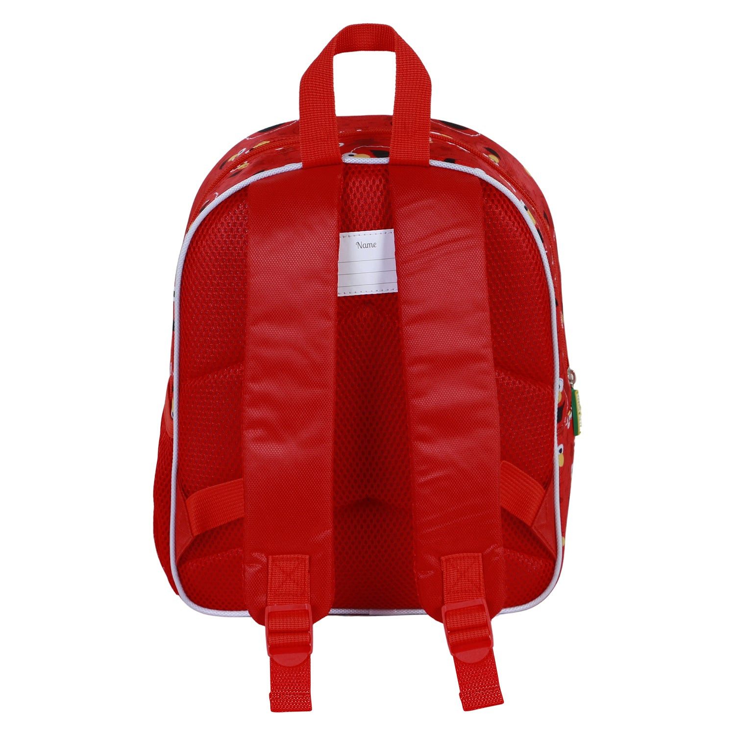 Karactermania Kinderrucksack Sesamstraße Elmo Happy 3D kleiner Rucksack Kindergartenrucksack, Integriertes Namensschild, 3D Optik