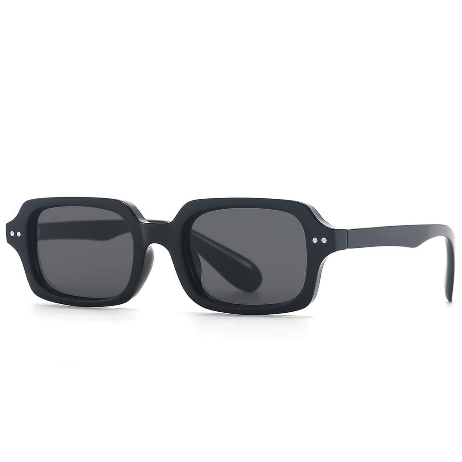 LuxusKollektion Retrosonnenbrille Sonnenbrille Retro Herren Damen Eckig Schwarz-schwarz 50 Millimeter
