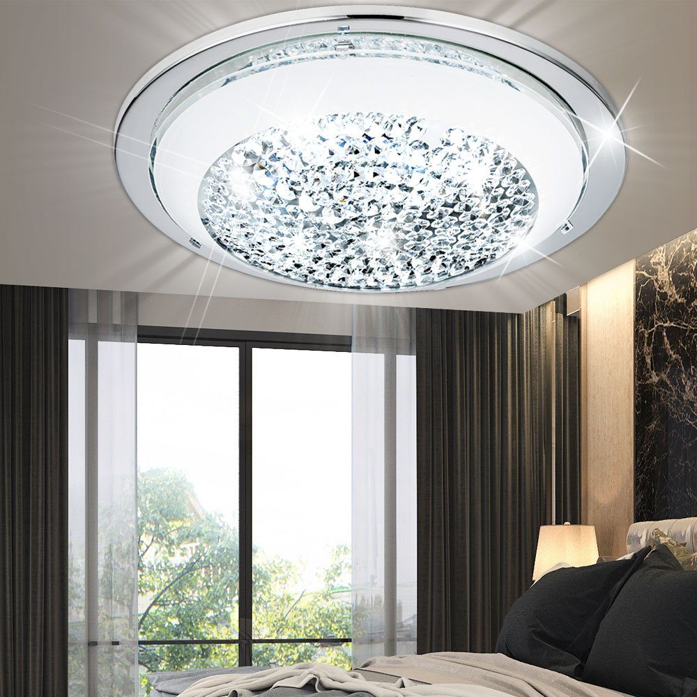 Luxus LED Glas Wand Lampe Wohn Ess Zimmer Leuchte Chrom Strahler verstellbar 