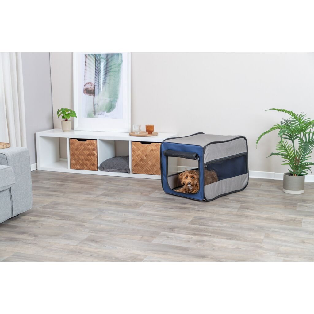 TRIXIE Hunde-Transportbox Hundebox Twister - blau/grau - 45 × 45 × 64 cm