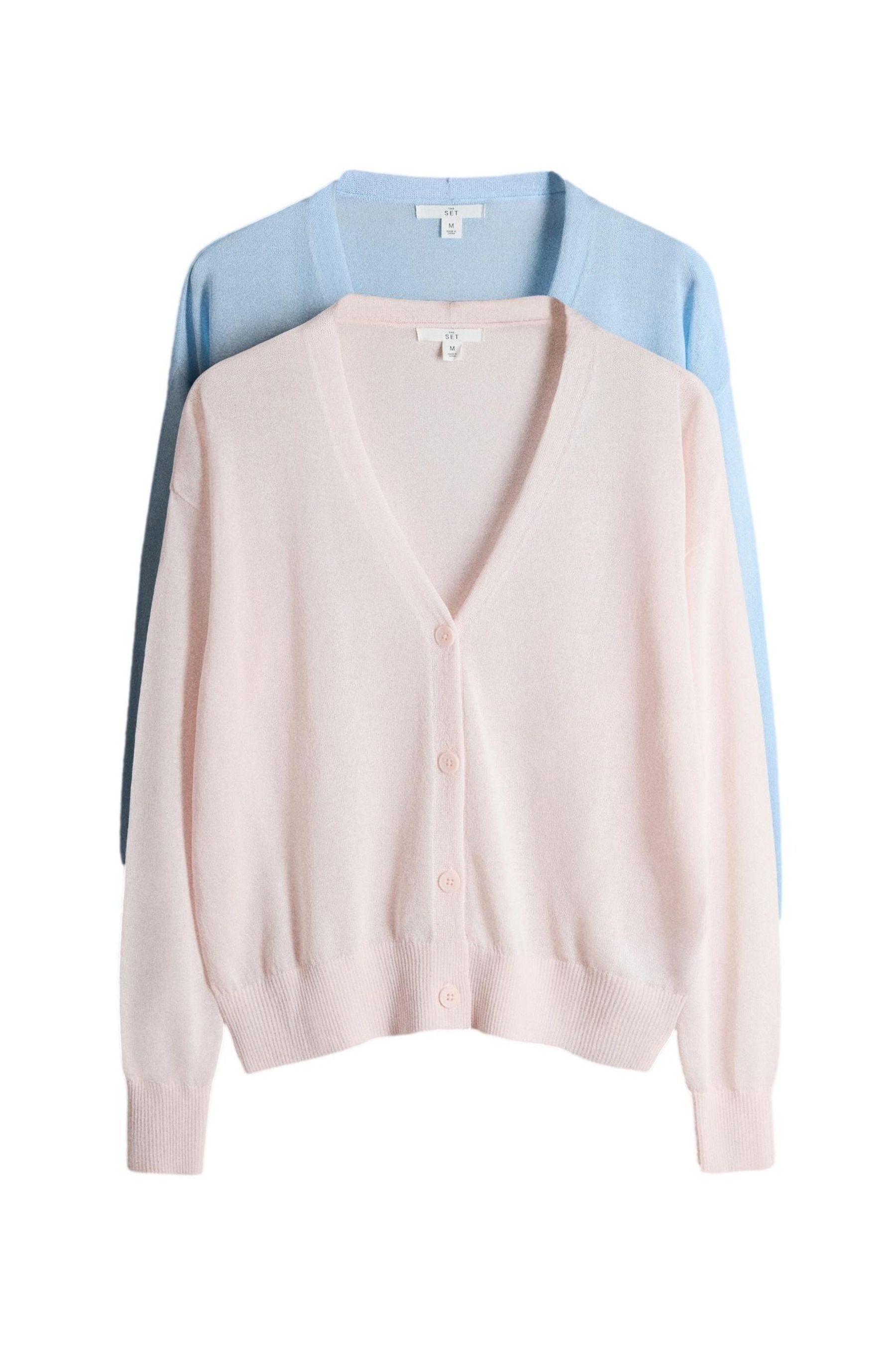 The Set Strickjacke The Set transparente Strickjacken, 2er-Pack (2-tlg)