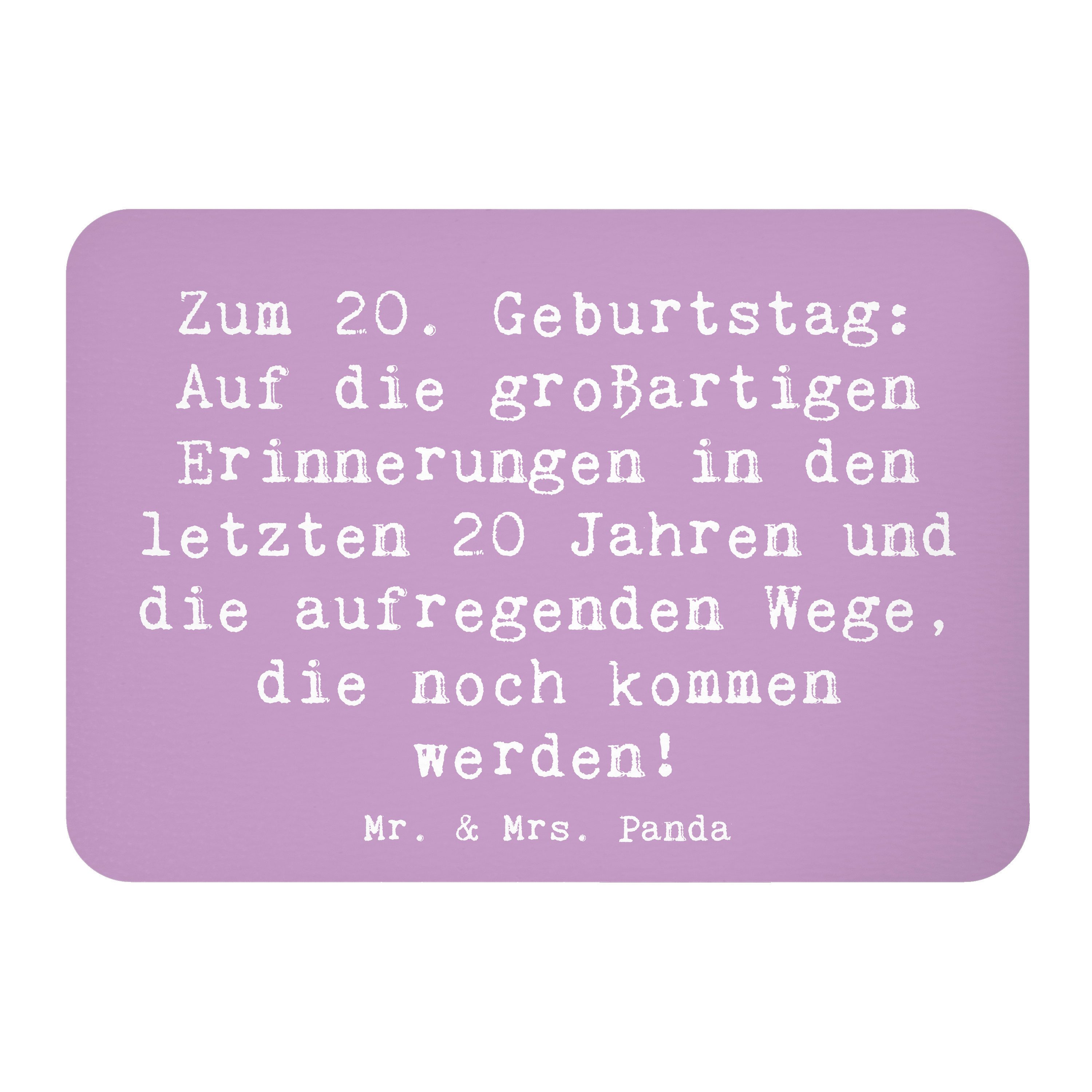 Mr. & Mrs. Panda Spruch 20. Geburtstag Lavendeltraum