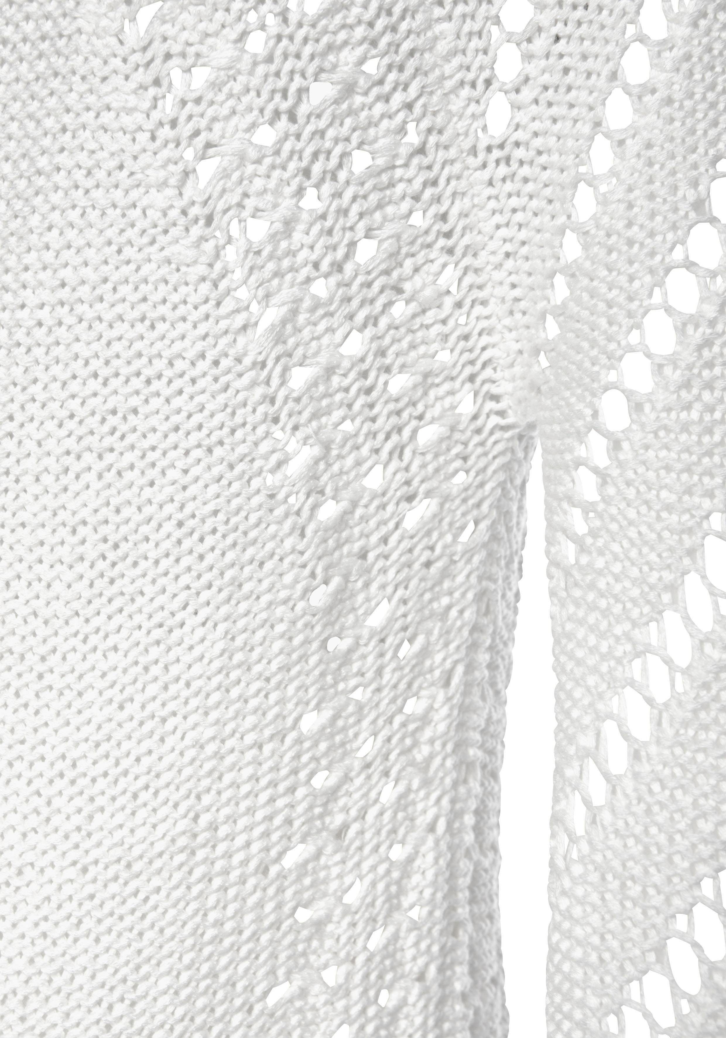 LASCANA Ajourpullover mit tollem weiß Lochstrickmuster, leicht Strandpullover, transparent
