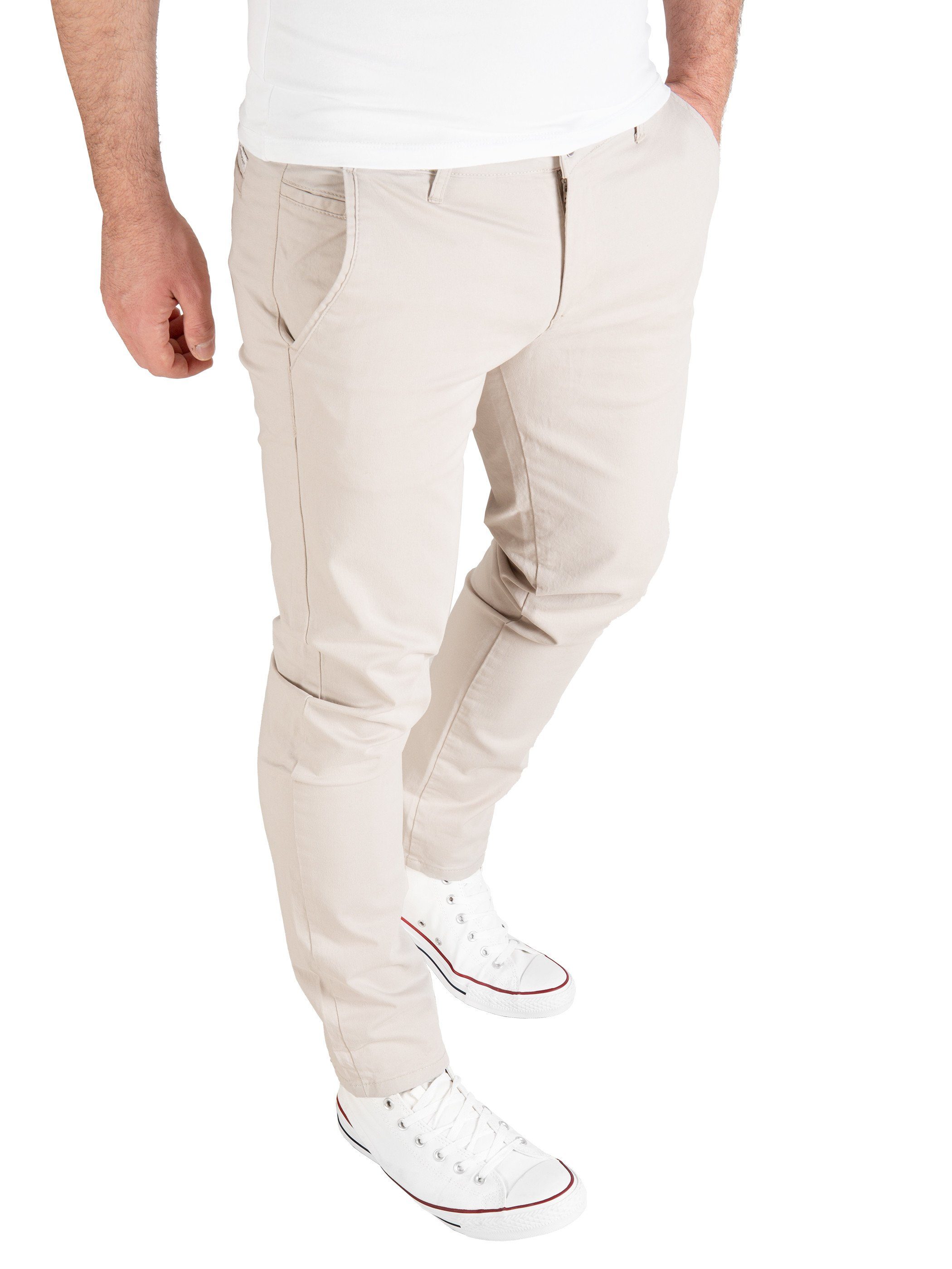 Jeans moderne mit Chino Pittman lining 144501) Grau Chinohose (silver Baumwolll Derrick Reißverschluss