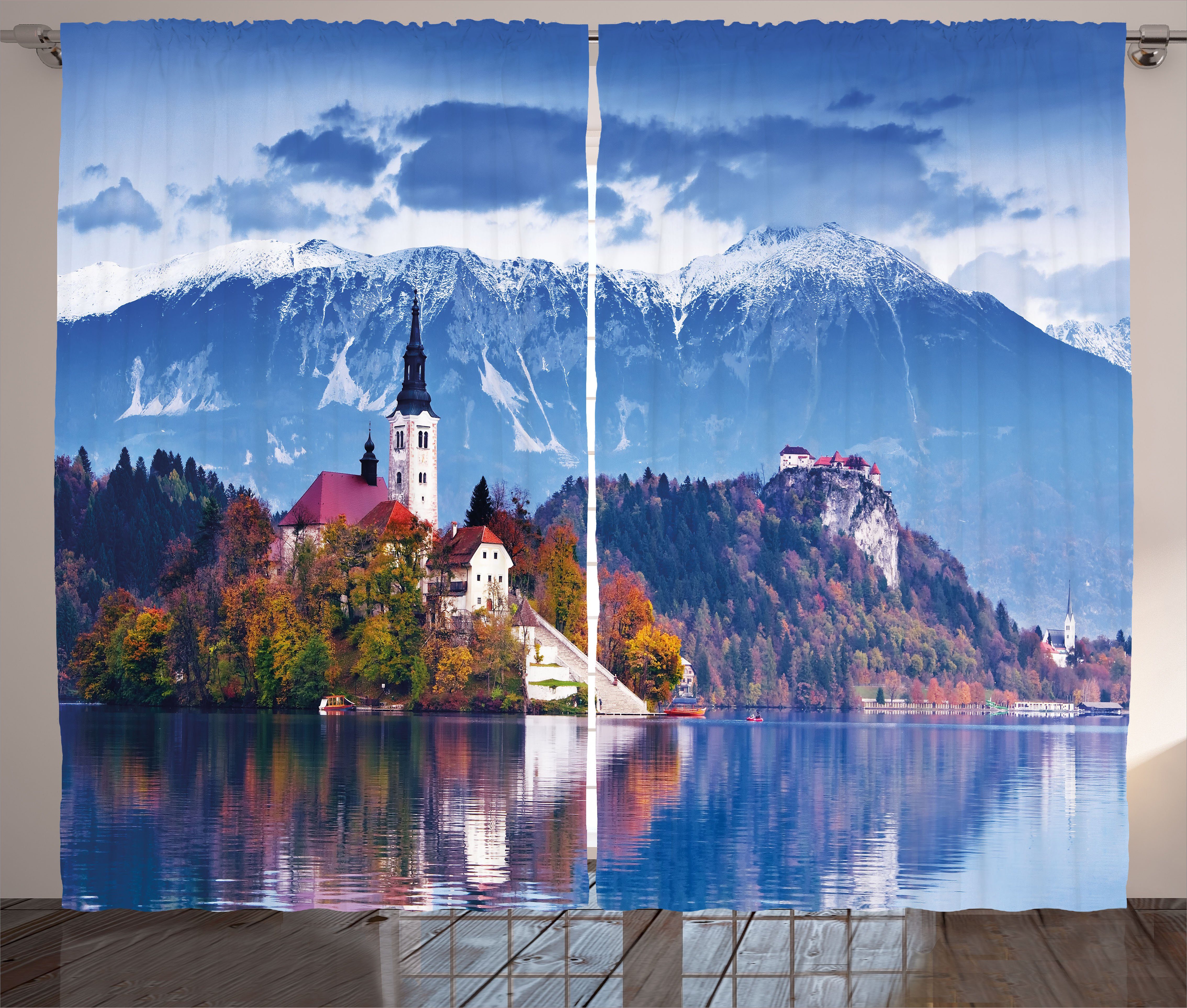 Slowenien mit Bled Vorhang Haken, Kräuselband Schlaufen Schlafzimmer Gardine See und Abakuhaus, Landschaft