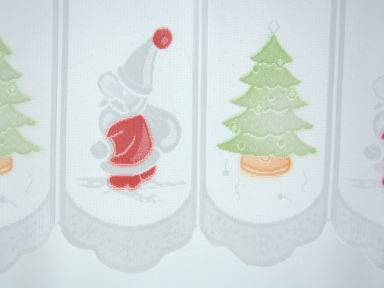 Scheibengardine Scheibengardine HxB (1 transparent, Scheibengardine, Stangendurchzug Weihnachtsbaum, Store Weihnachtsmann St), Clever-Kauf-24, 50x140cm
