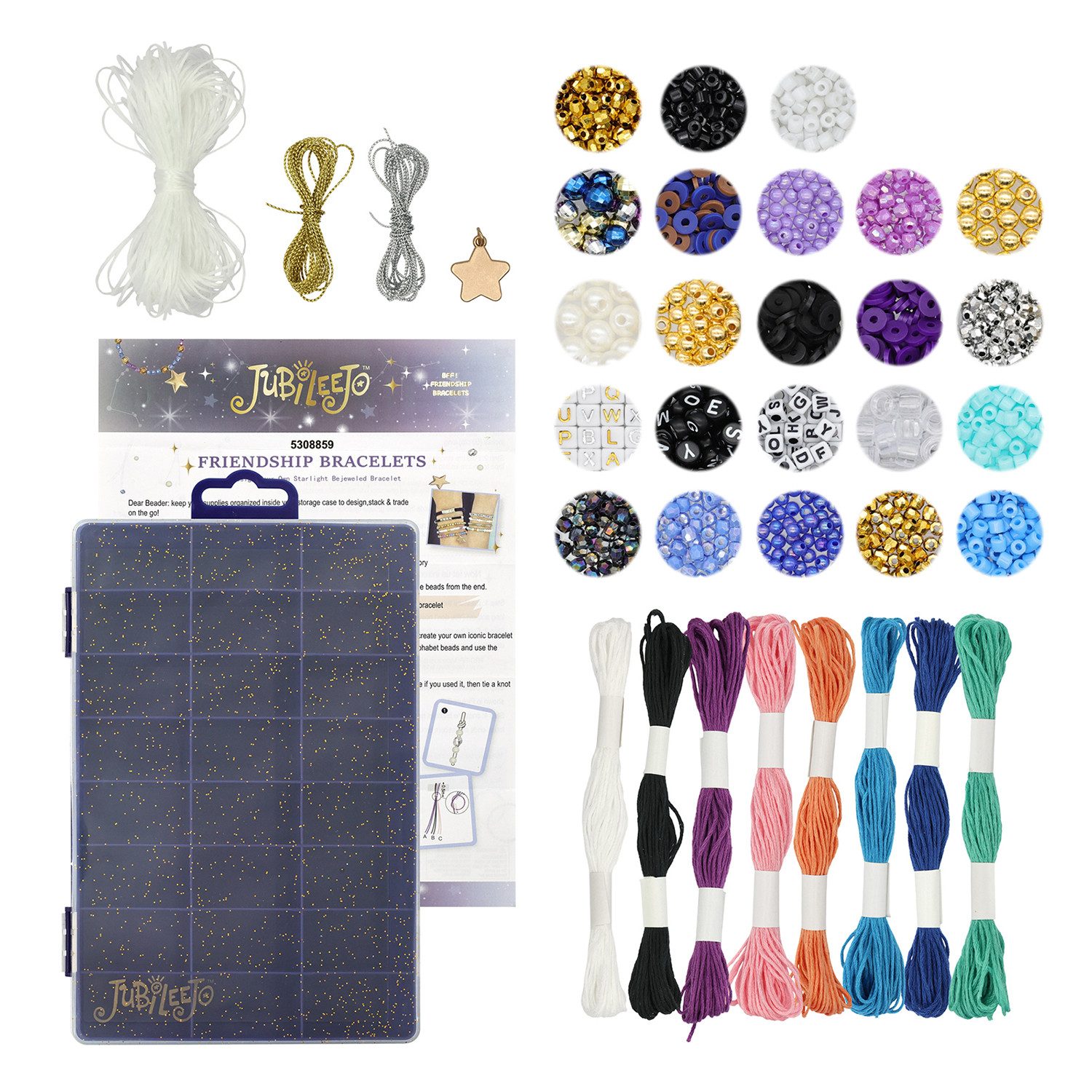 Björn&Schiller Bastel-Armband 3000+ Perlen Armbänder Bastelset, Multicolor Perlen Elastische Schnüre, Ideal für Anfänger und Fortgeschrittene, Sicher und Zertifiziert