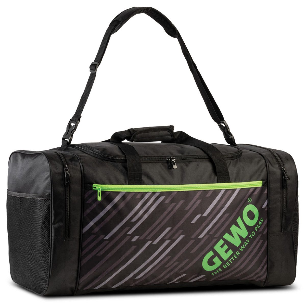 Gewo Sporttasche, GEWO Sporttasche Stripes XL schwarz/lime
