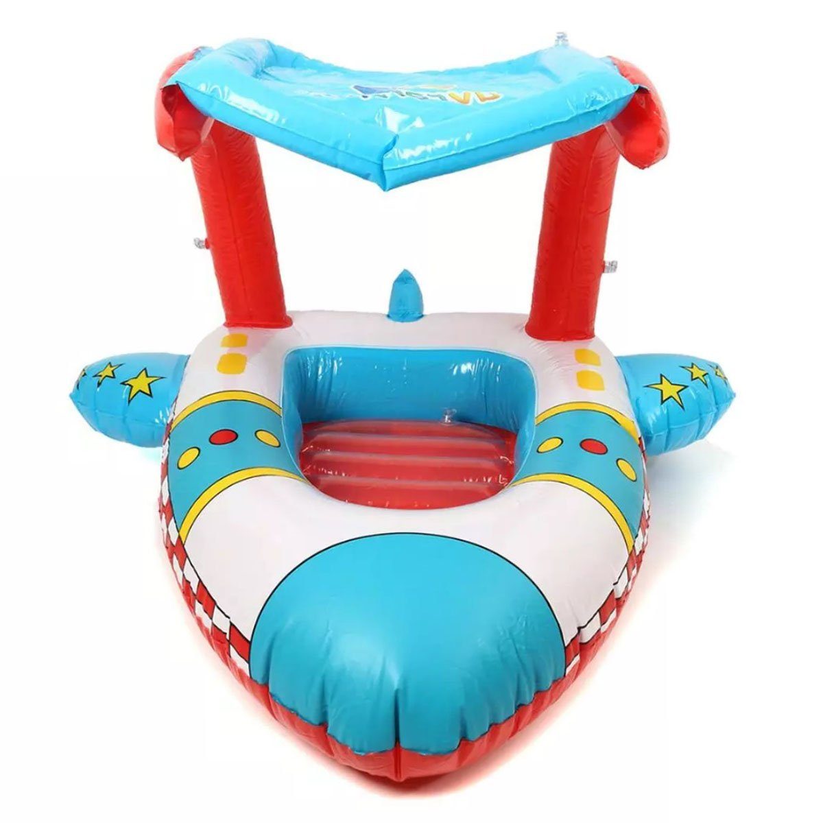 Schwimmhilfen Babyboot Schwimmsitz mit Sonnendach Aufblasbar Schwimmflügel 