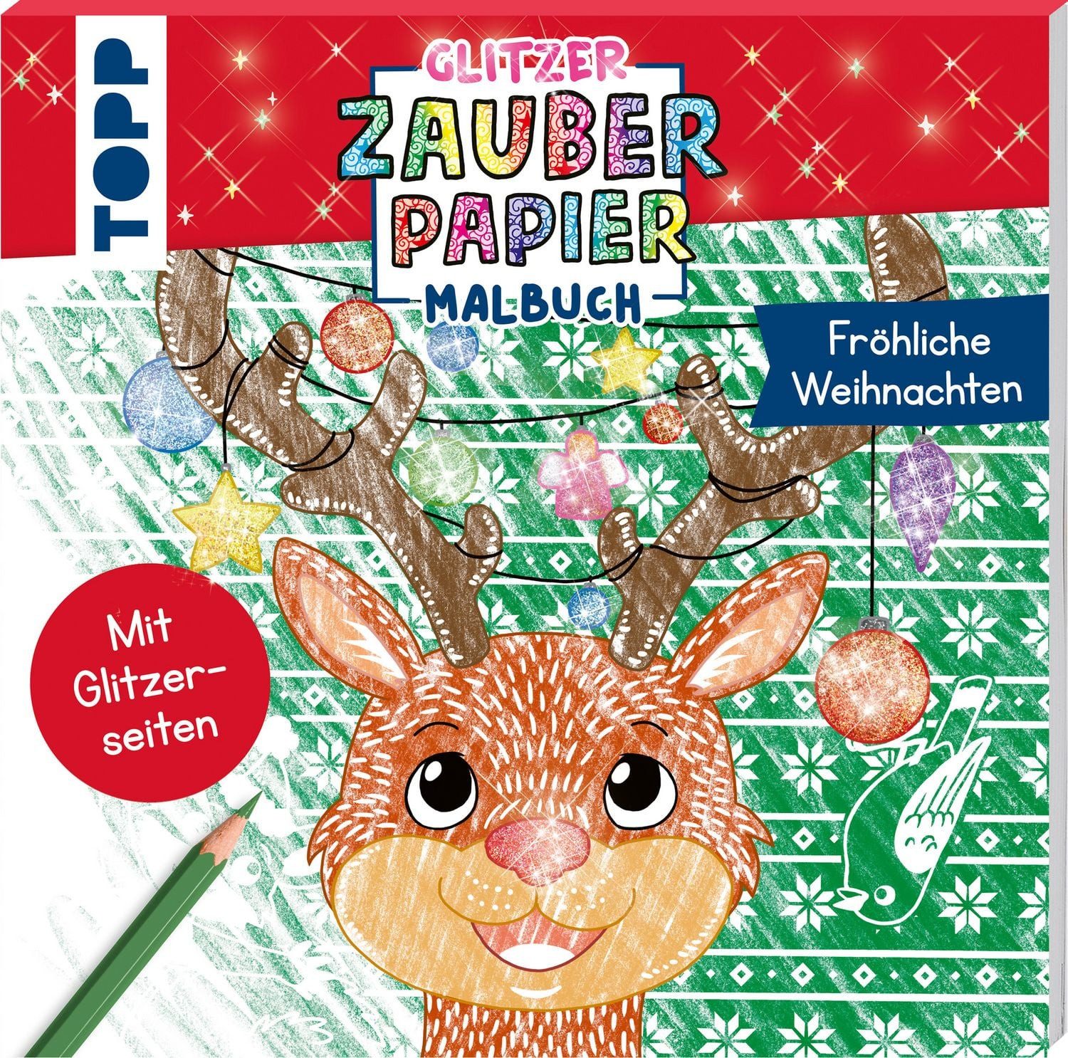 Glitzer Zauberpapier Malbuch Fröhliche Weihnachten / Mimi Hecher
